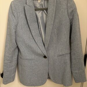 J. Crew Gray and Blue Herringbone Blazer
